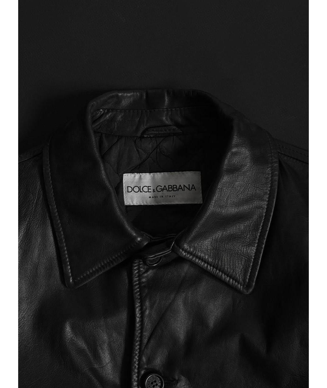 DOLCE&GABBANA Черная кожаная куртка, фото 3
