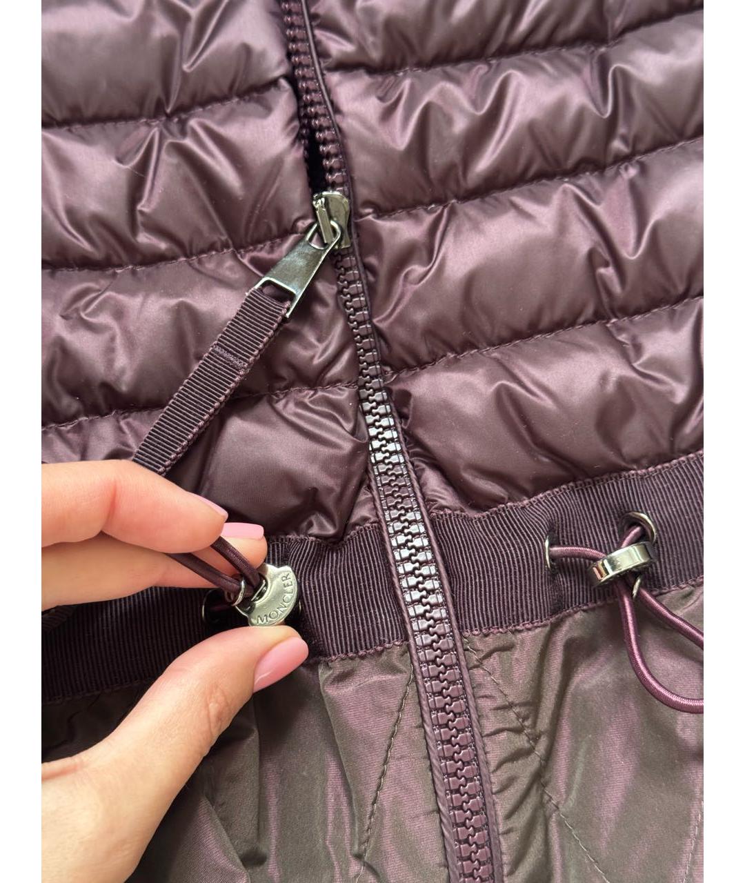 MONCLER Бордовый полиэстеровый кардиган, фото 4