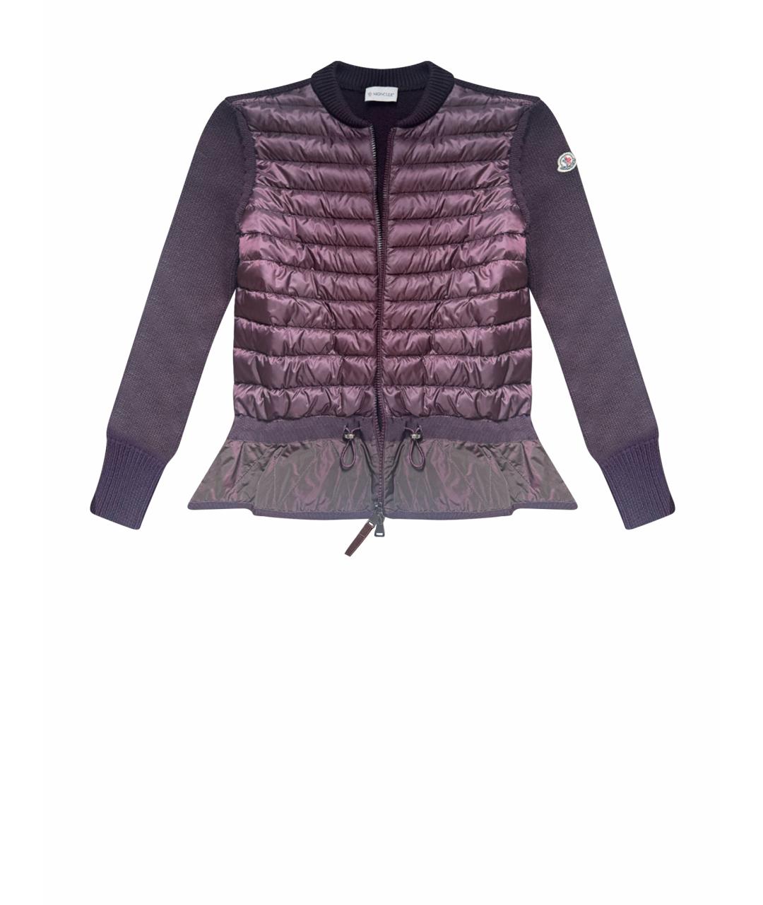 MONCLER Бордовый полиэстеровый кардиган, фото 1