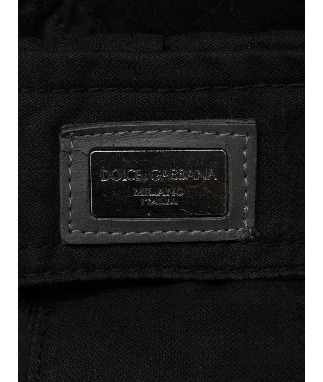DOLCE&GABBANA Черные хлопковые повседневные брюки, фото 4