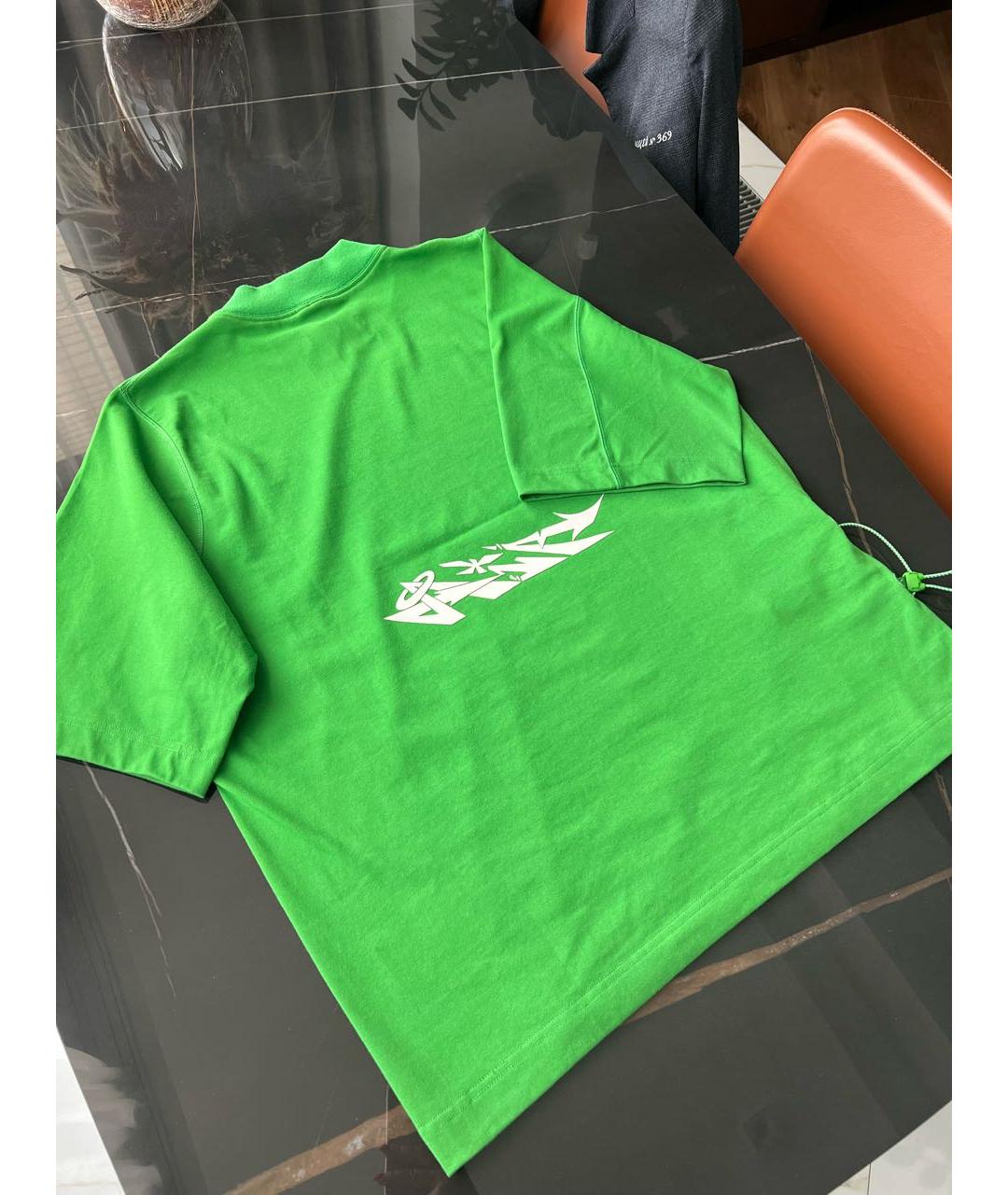 NIKE X OFF-WHITE Зеленая хлопко-полиэстеровая футболка, фото 2