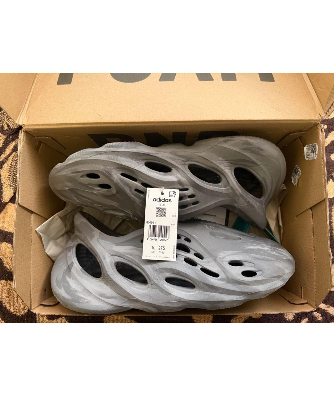 ADIDAS YEEZY Серые резиновые низкие кроссовки / кеды, фото 6