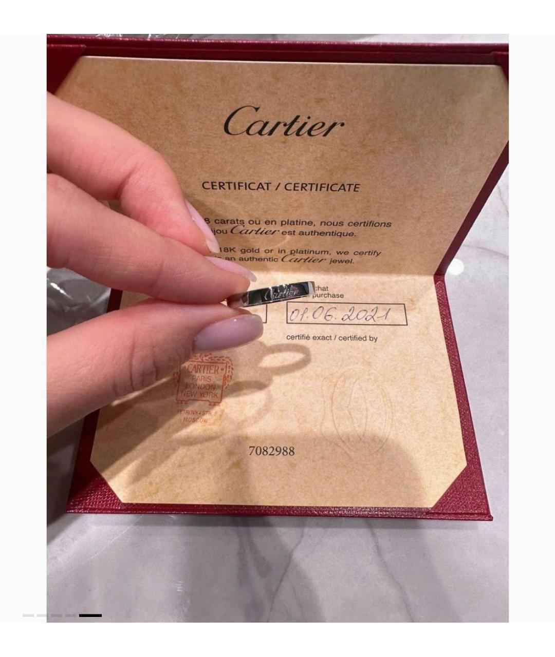 CARTIER Серебряное платиновое кольцо, фото 5