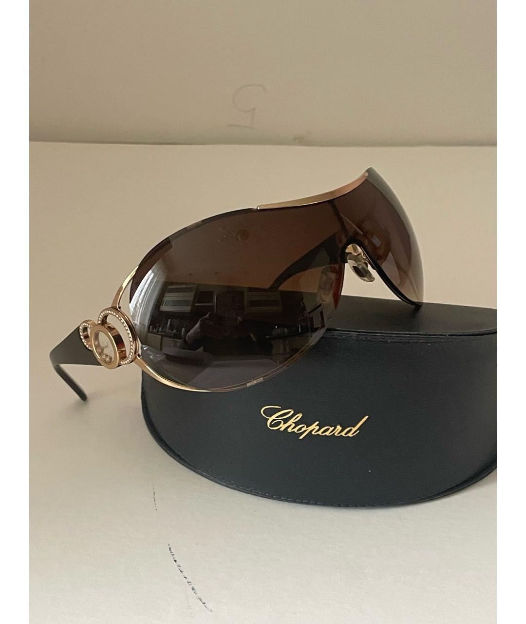 CHOPARD Коричневые пластиковые солнцезащитные очки, фото 4