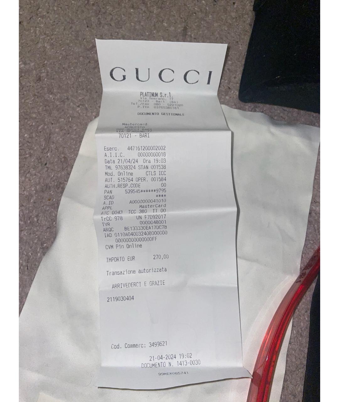 GUCCI Оранжевые пластиковые солнцезащитные очки, фото 6