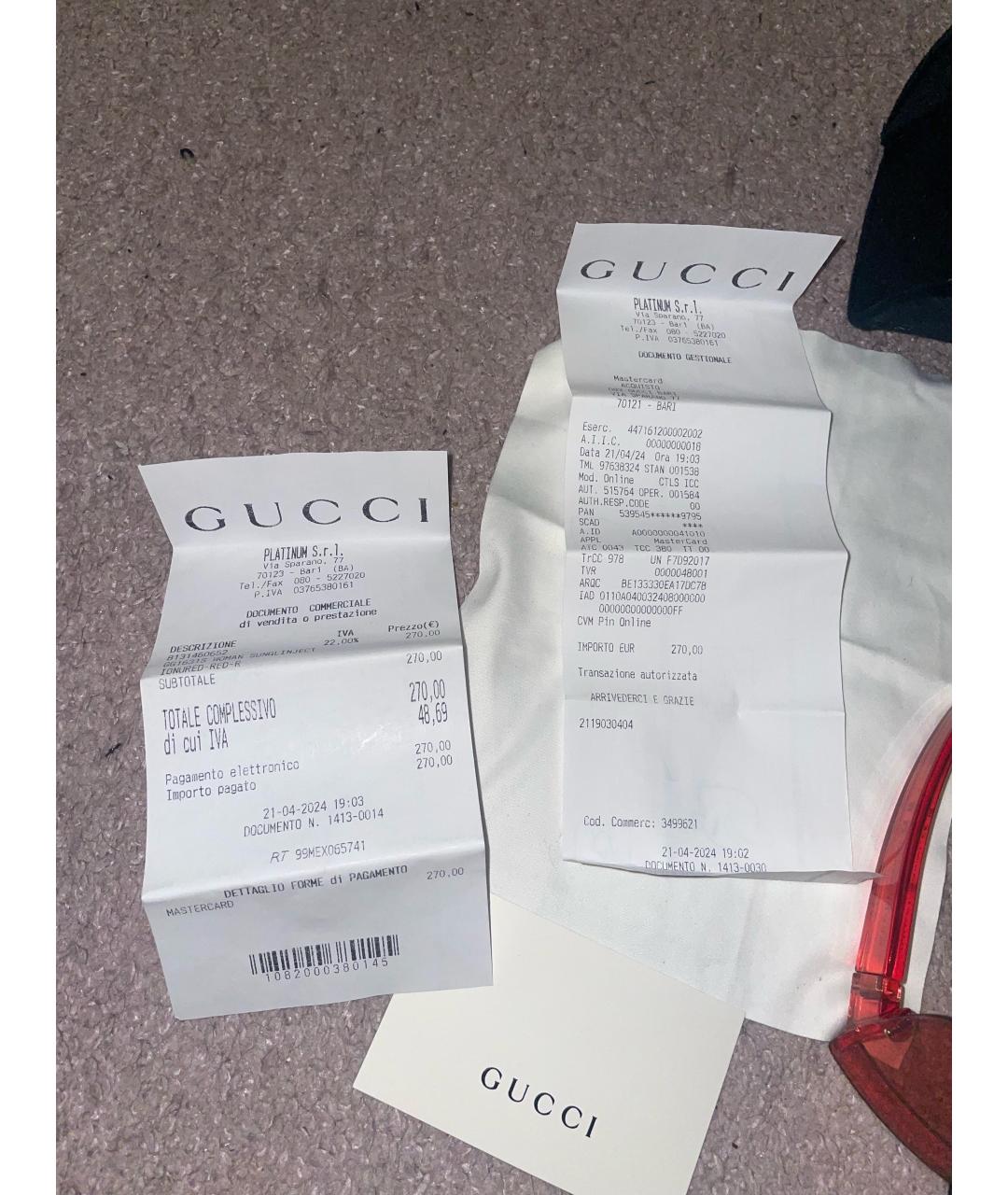 GUCCI Оранжевые пластиковые солнцезащитные очки, фото 5
