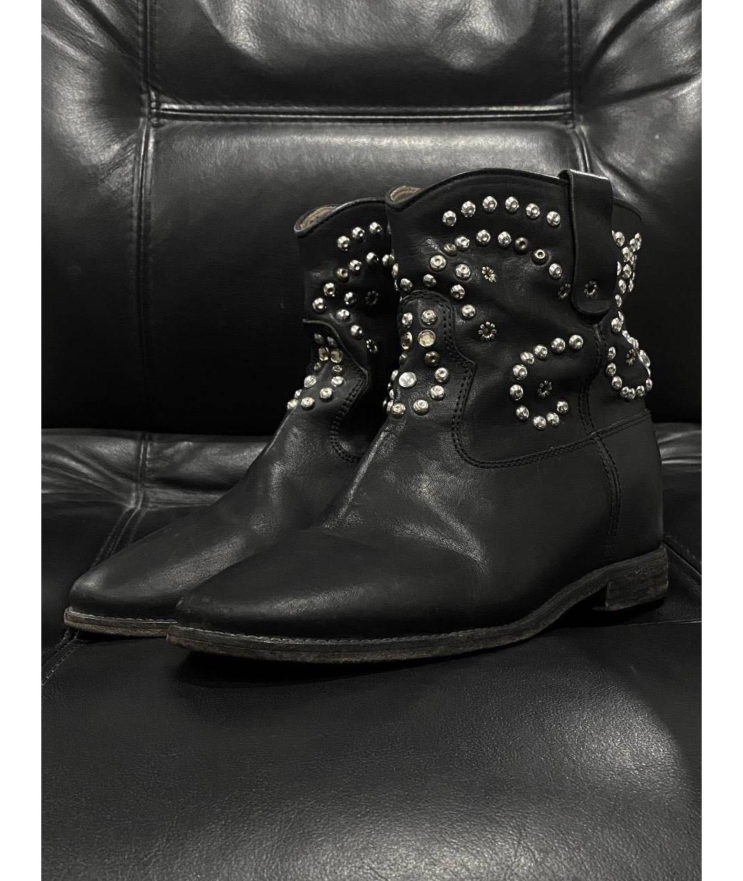 ISABEL MARANT Черные кожаные ботинки, фото 7