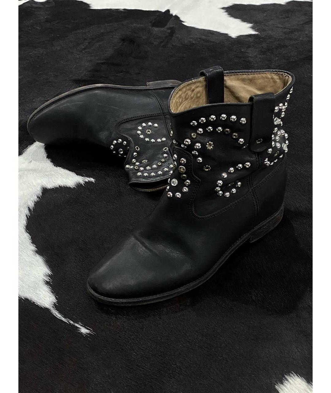 ISABEL MARANT Черные кожаные ботинки, фото 2