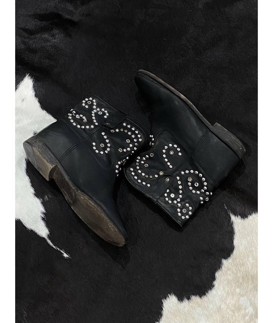 ISABEL MARANT Черные кожаные ботинки, фото 6
