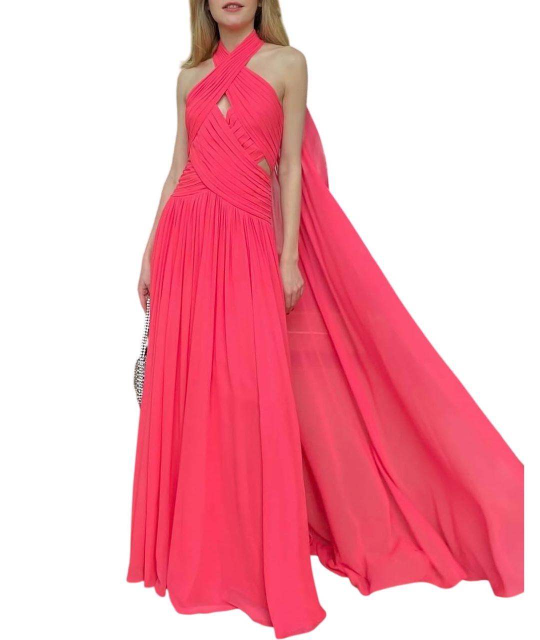 ELIE SAAB Фуксия шелковое вечернее платье, фото 3