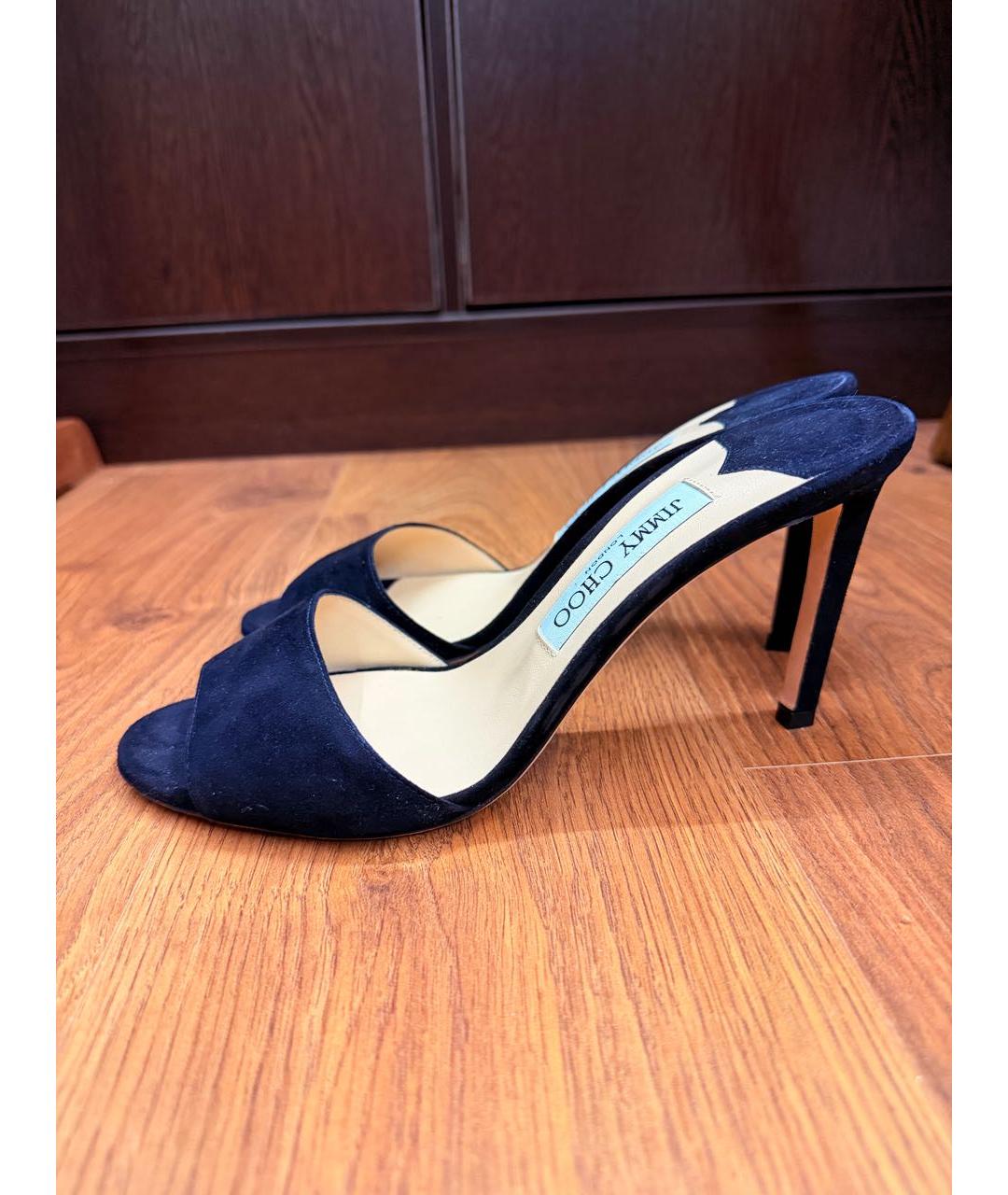 JIMMY CHOO Черные замшевые босоножки, фото 8