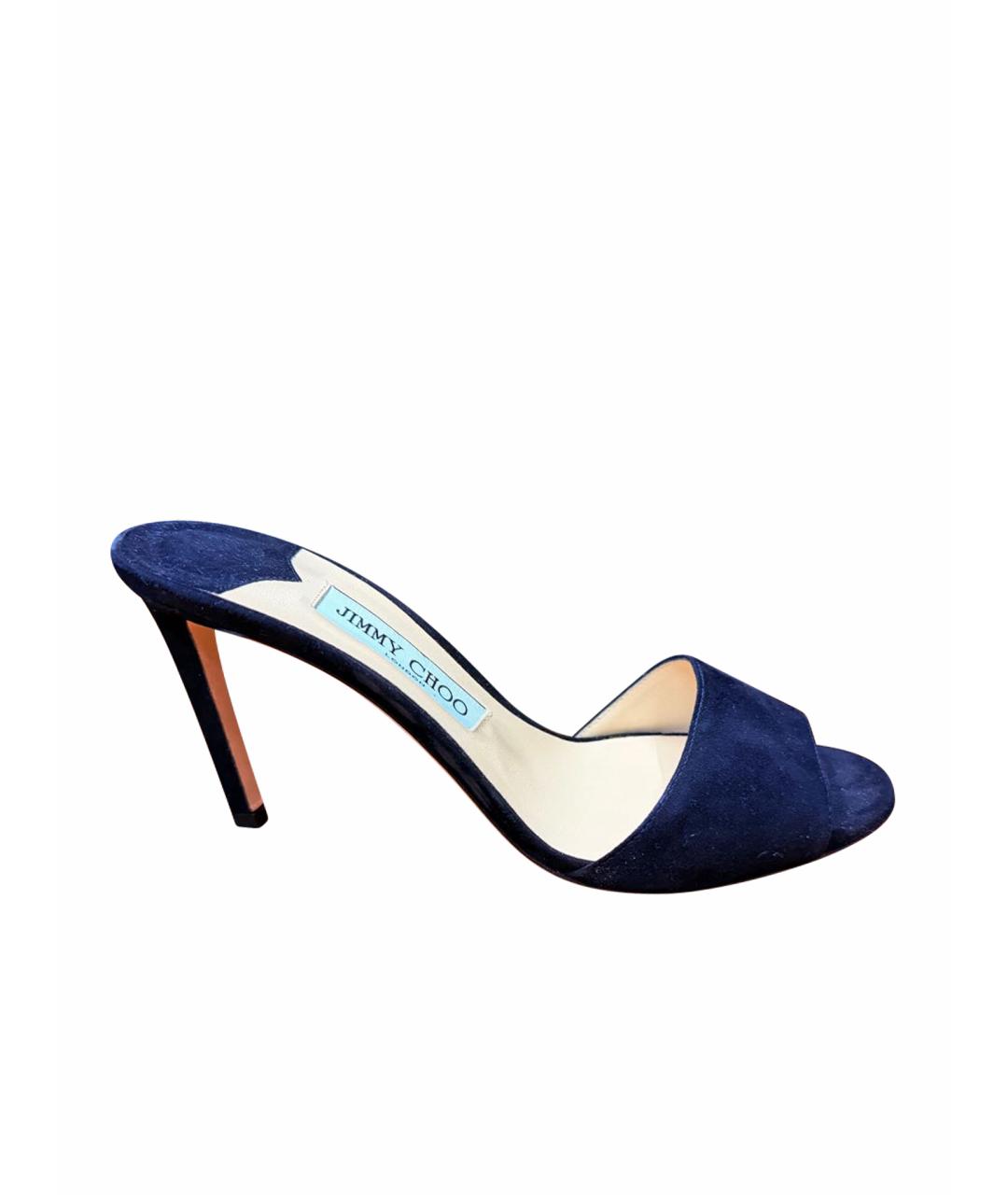 JIMMY CHOO Черные замшевые босоножки, фото 1