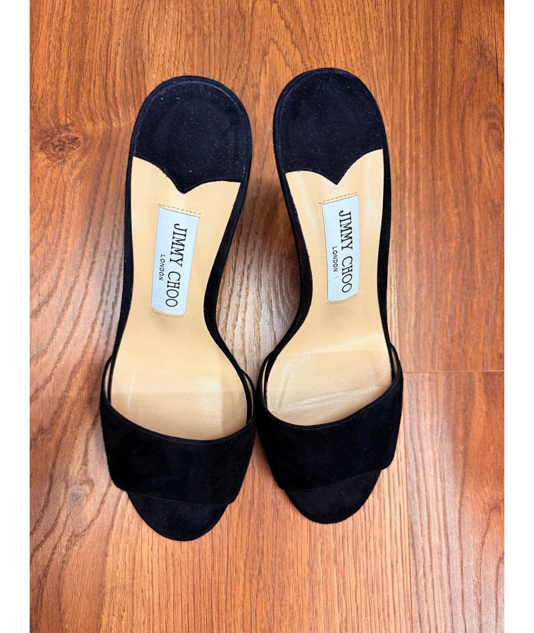 JIMMY CHOO Черные замшевые босоножки, фото 3