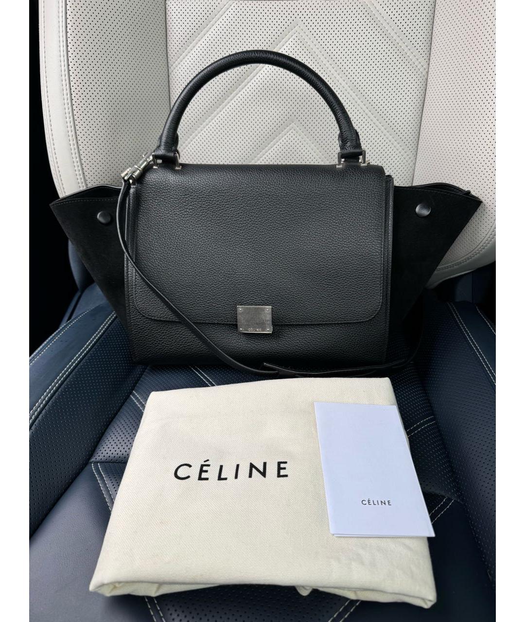 CELINE Коричневая сумка с короткими ручками из лакированной кожи, фото 6