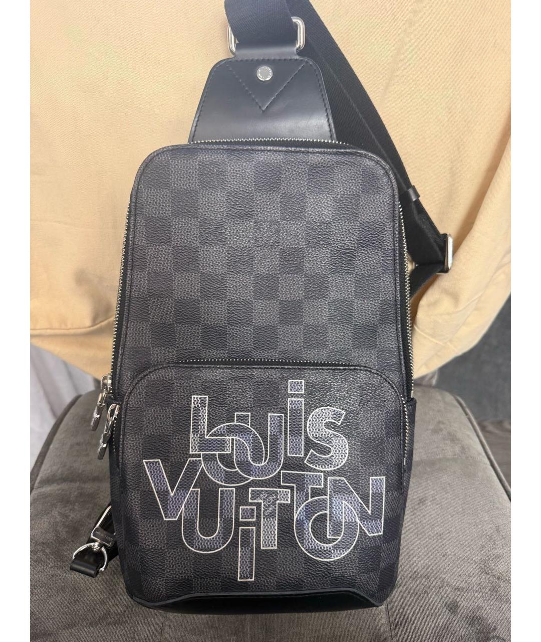 LOUIS VUITTON Антрацитовая сумка на плечо, фото 9