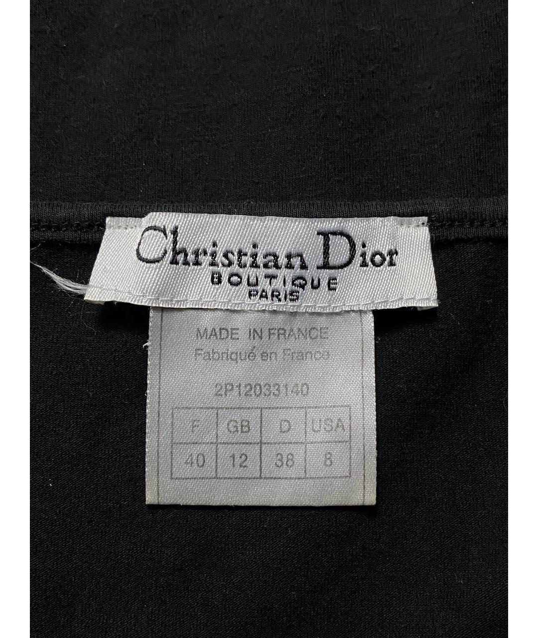 CHRISTIAN DIOR Черная хлопковая футболка, фото 3