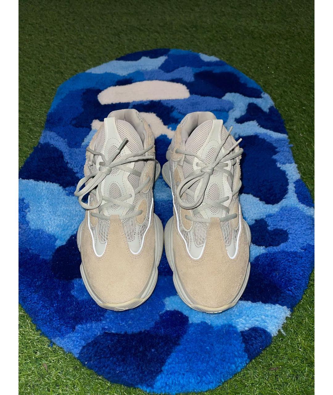 ADIDAS YEEZY Серые замшевые низкие кроссовки / кеды, фото 3