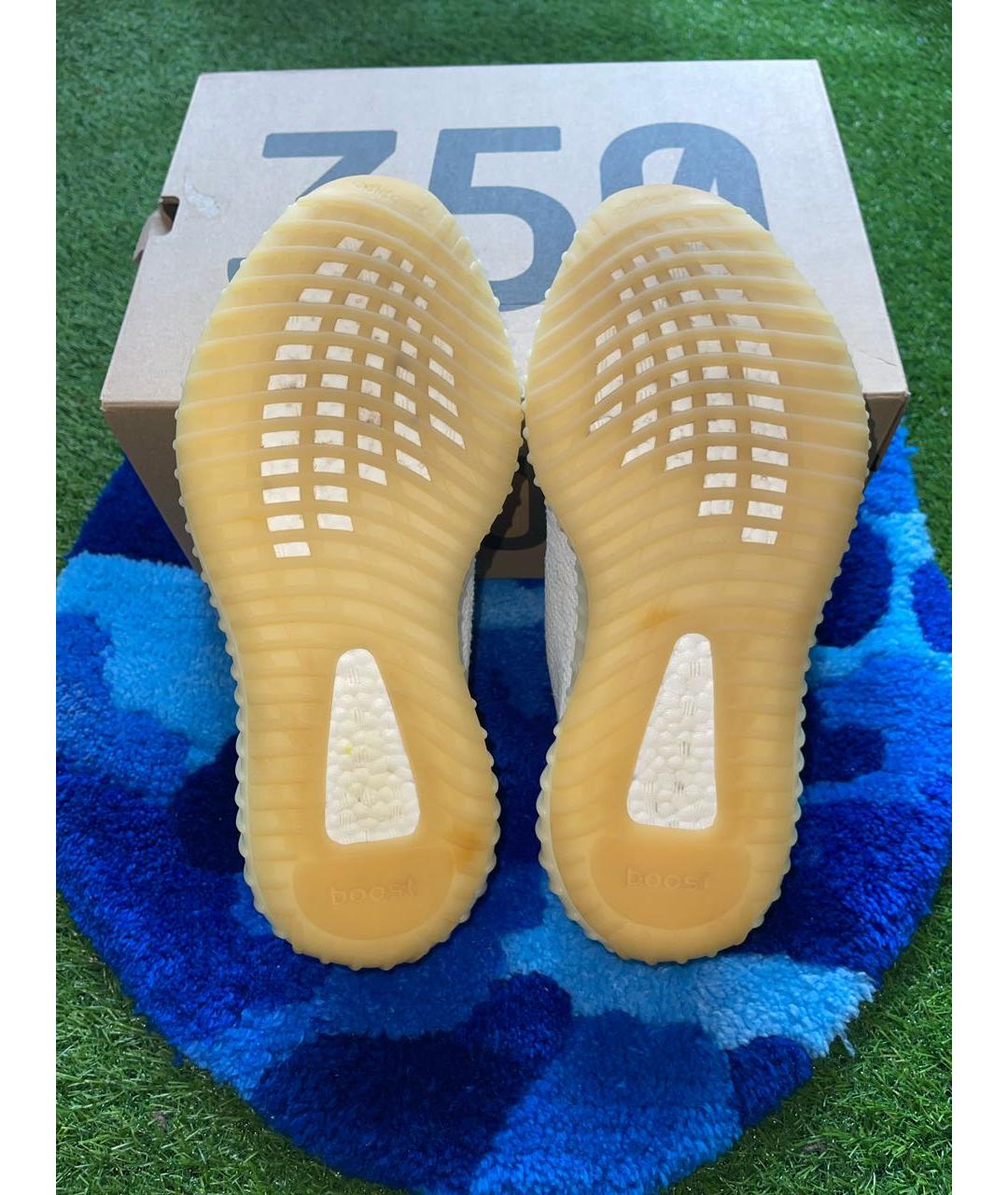 ADIDAS YEEZY Белые текстильные низкие кроссовки / кеды, фото 6