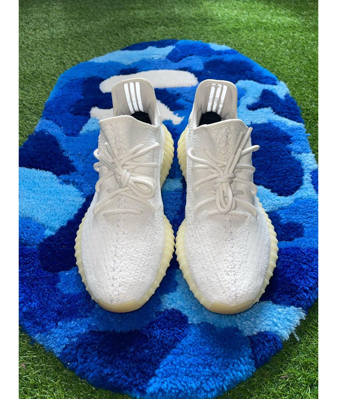 ADIDAS YEEZY Белые текстильные низкие кроссовки / кеды, фото 3