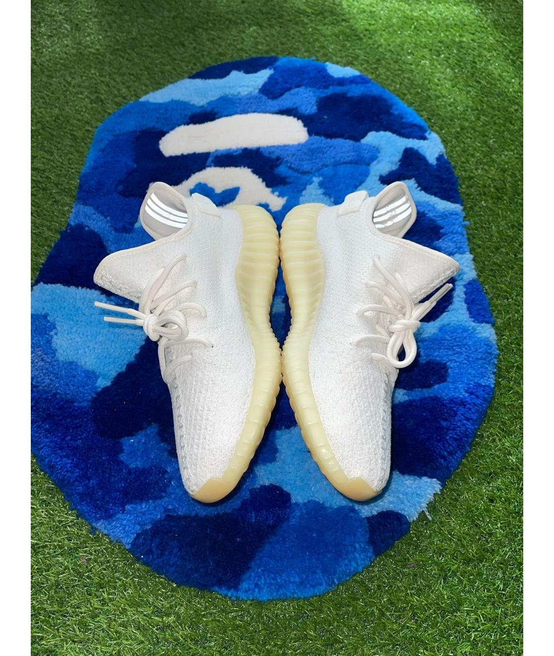 ADIDAS YEEZY Белые текстильные низкие кроссовки / кеды, фото 4