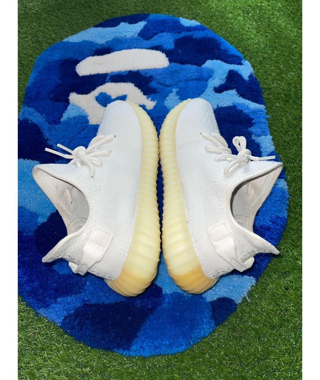 ADIDAS YEEZY Белые текстильные низкие кроссовки / кеды, фото 5