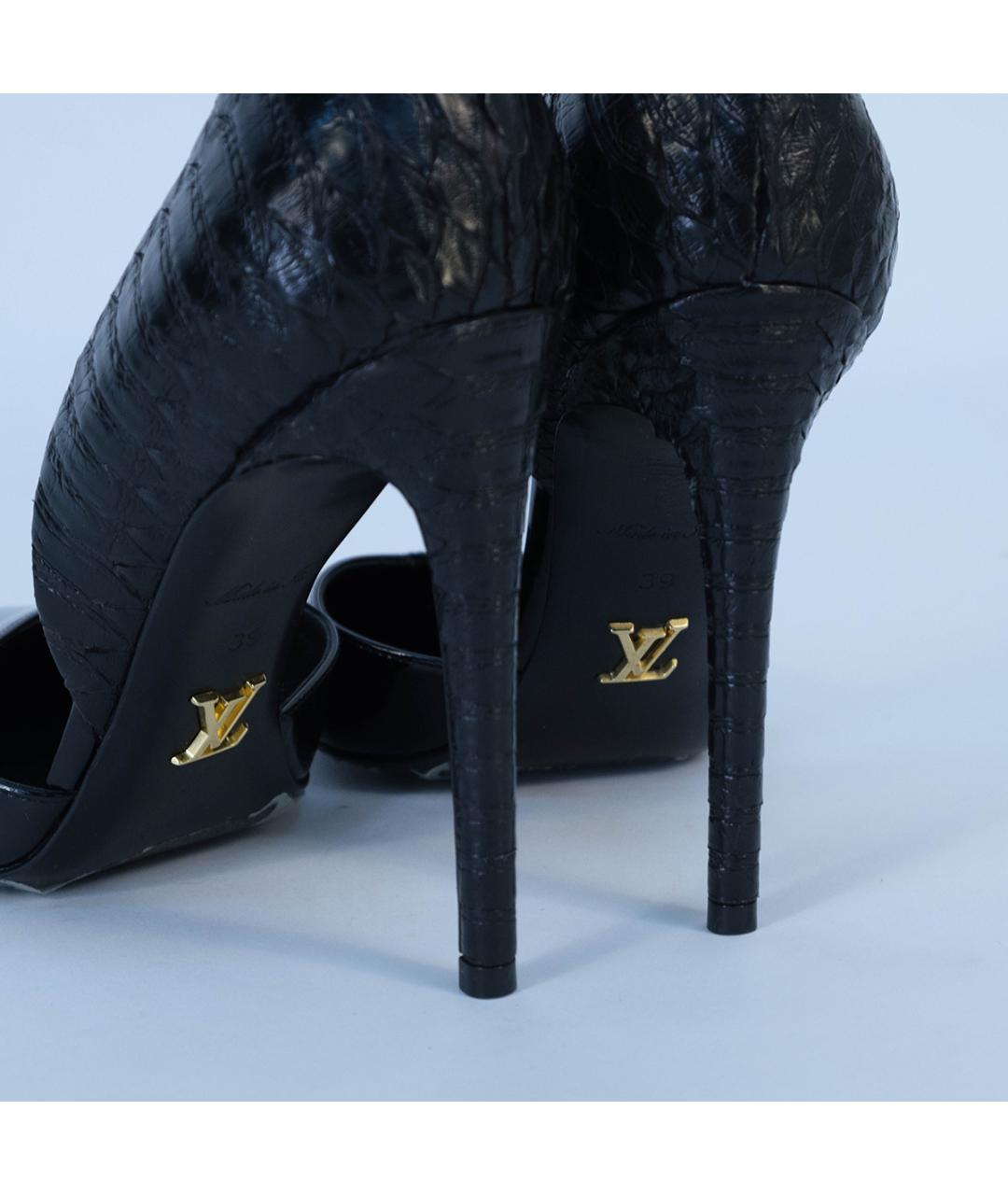 LOUIS VUITTON Черные туфли из экзотической кожи, фото 6