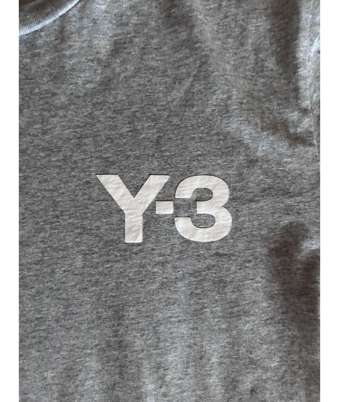 Y-3 Серая хлопковая футболка, фото 3