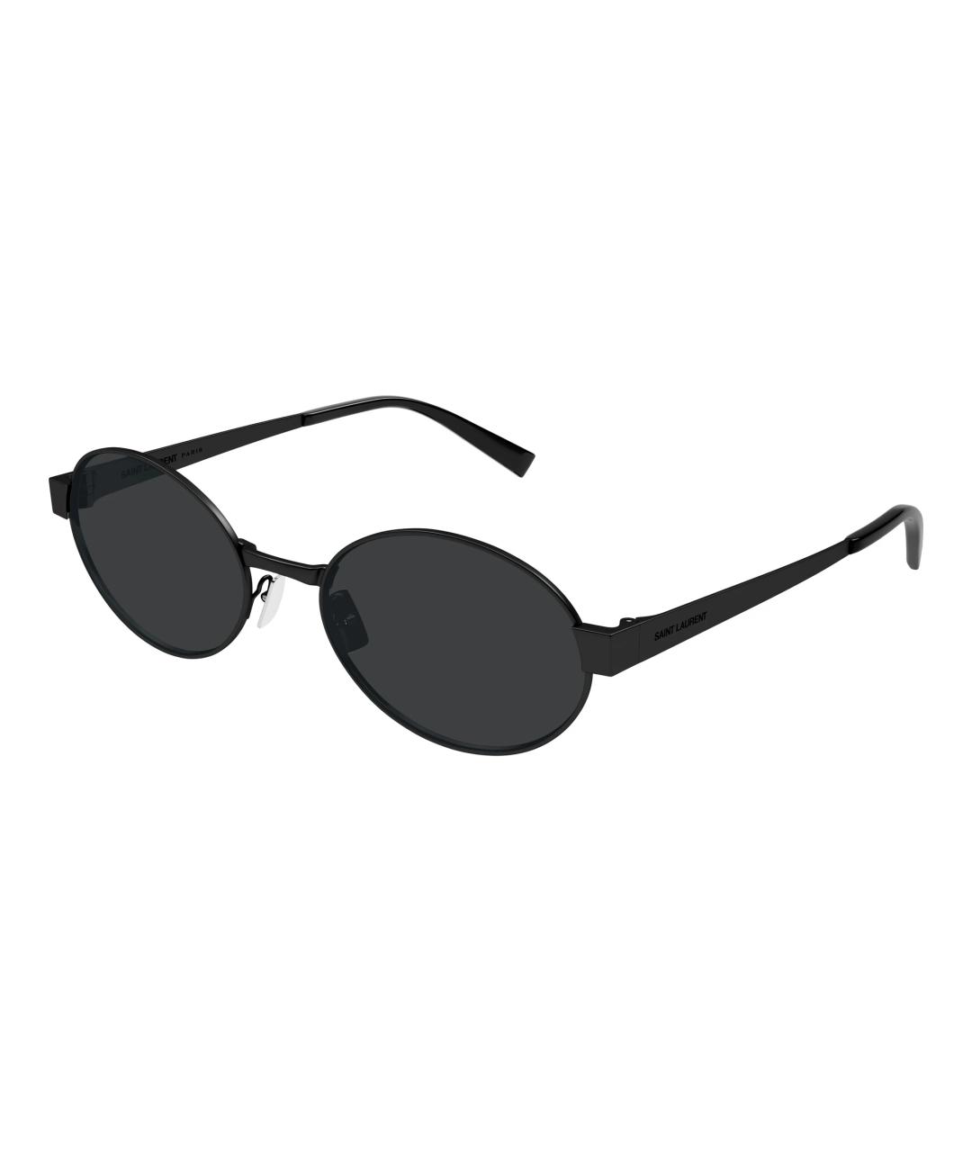 SAINT LAURENT Черные металлические солнцезащитные очки, фото 2