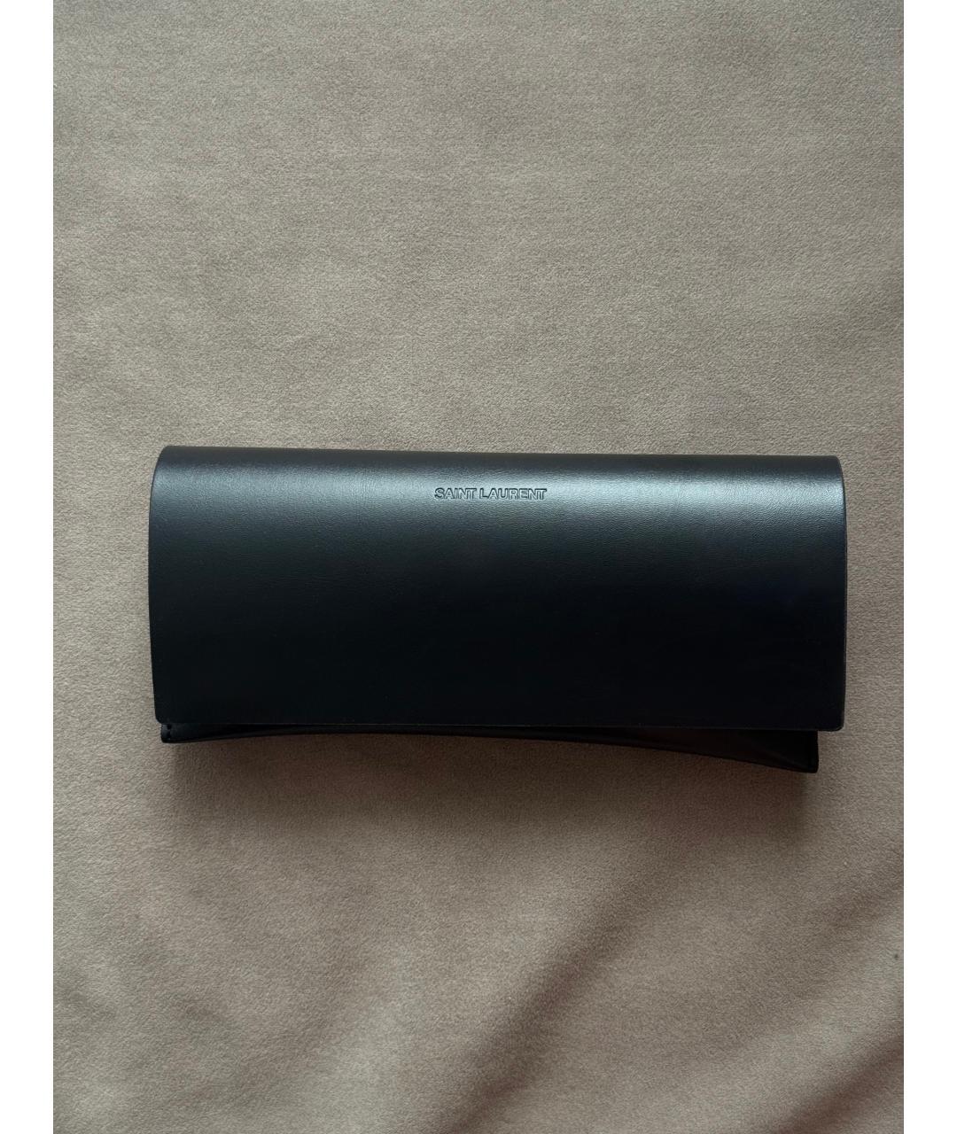 SAINT LAURENT Черные металлические солнцезащитные очки, фото 4
