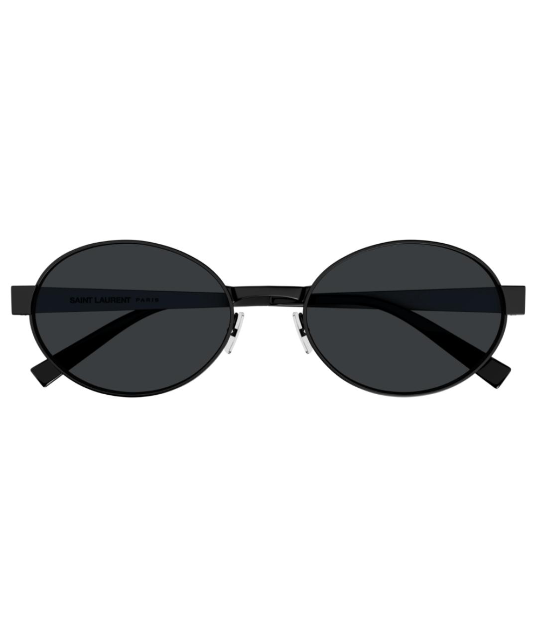 SAINT LAURENT Черные металлические солнцезащитные очки, фото 1