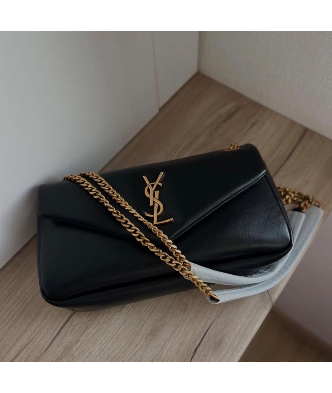 SAINT LAURENT Черная кожаная сумка через плечо, фото 8