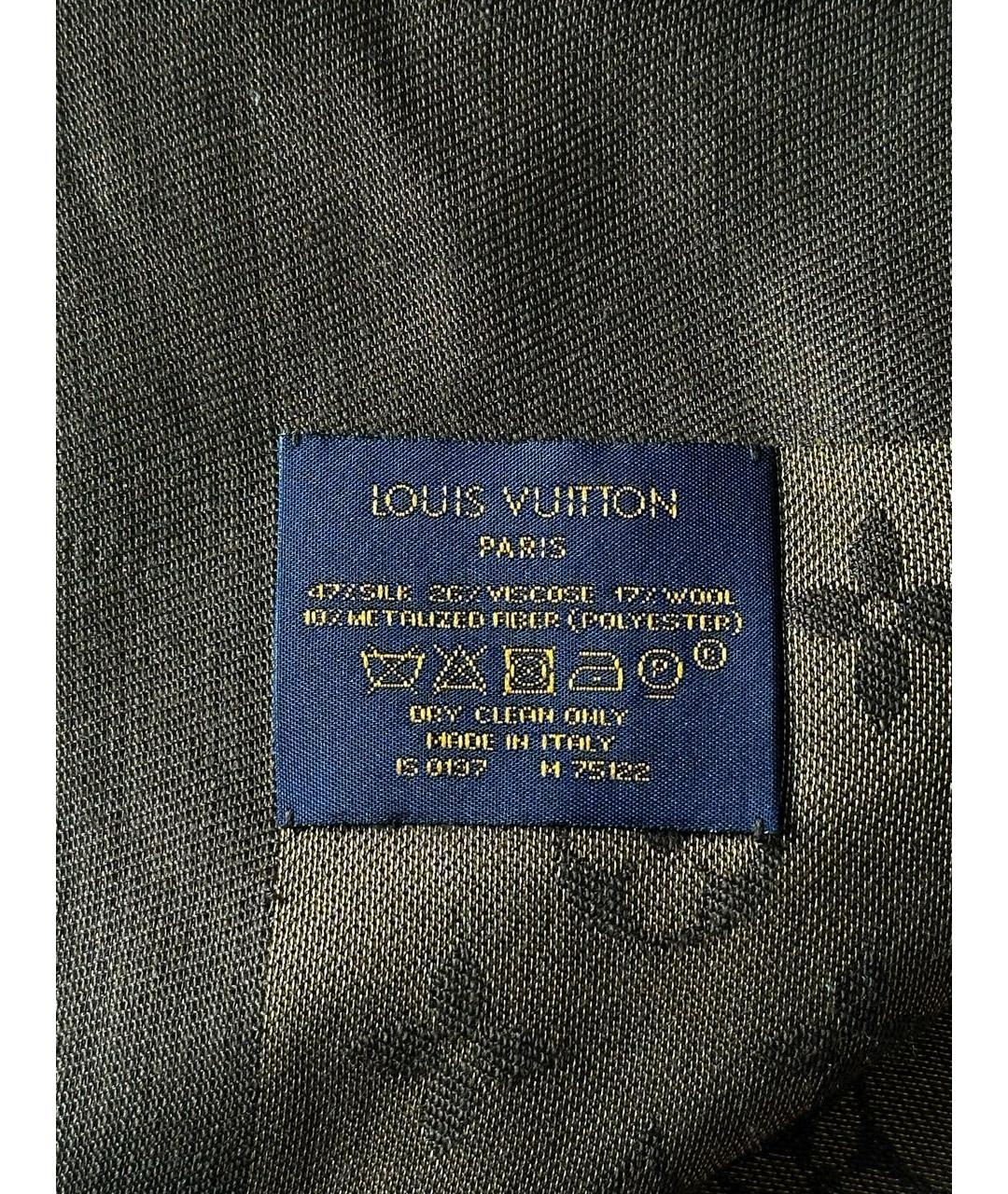 LOUIS VUITTON Коричневый шерстяной платок, фото 6