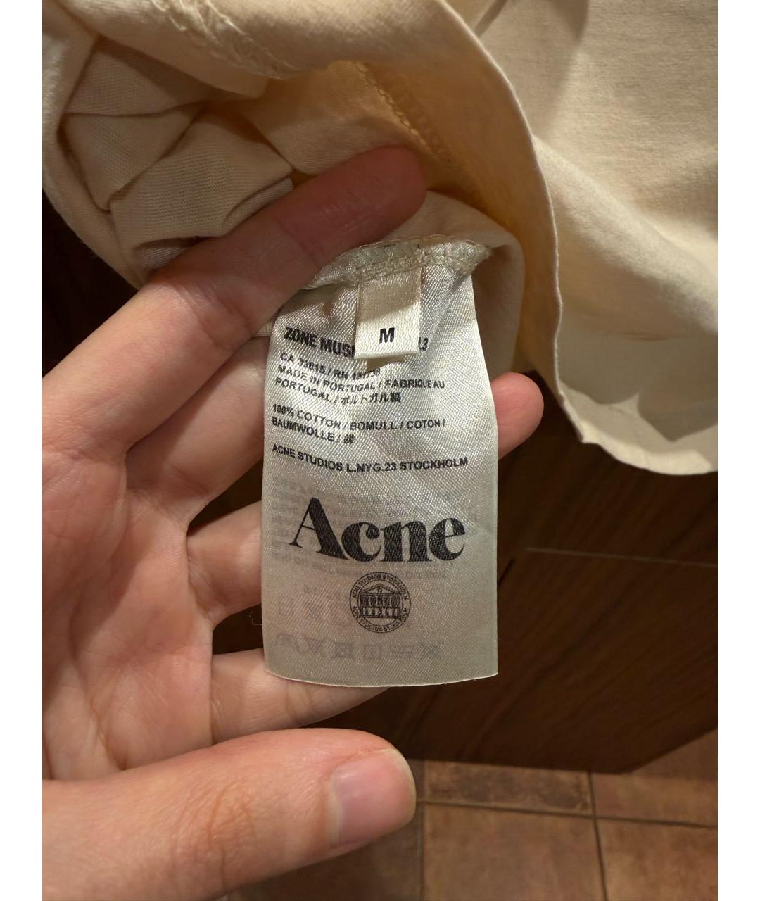 ACNE STUDIOS Бежевая хлопковая майка, фото 5