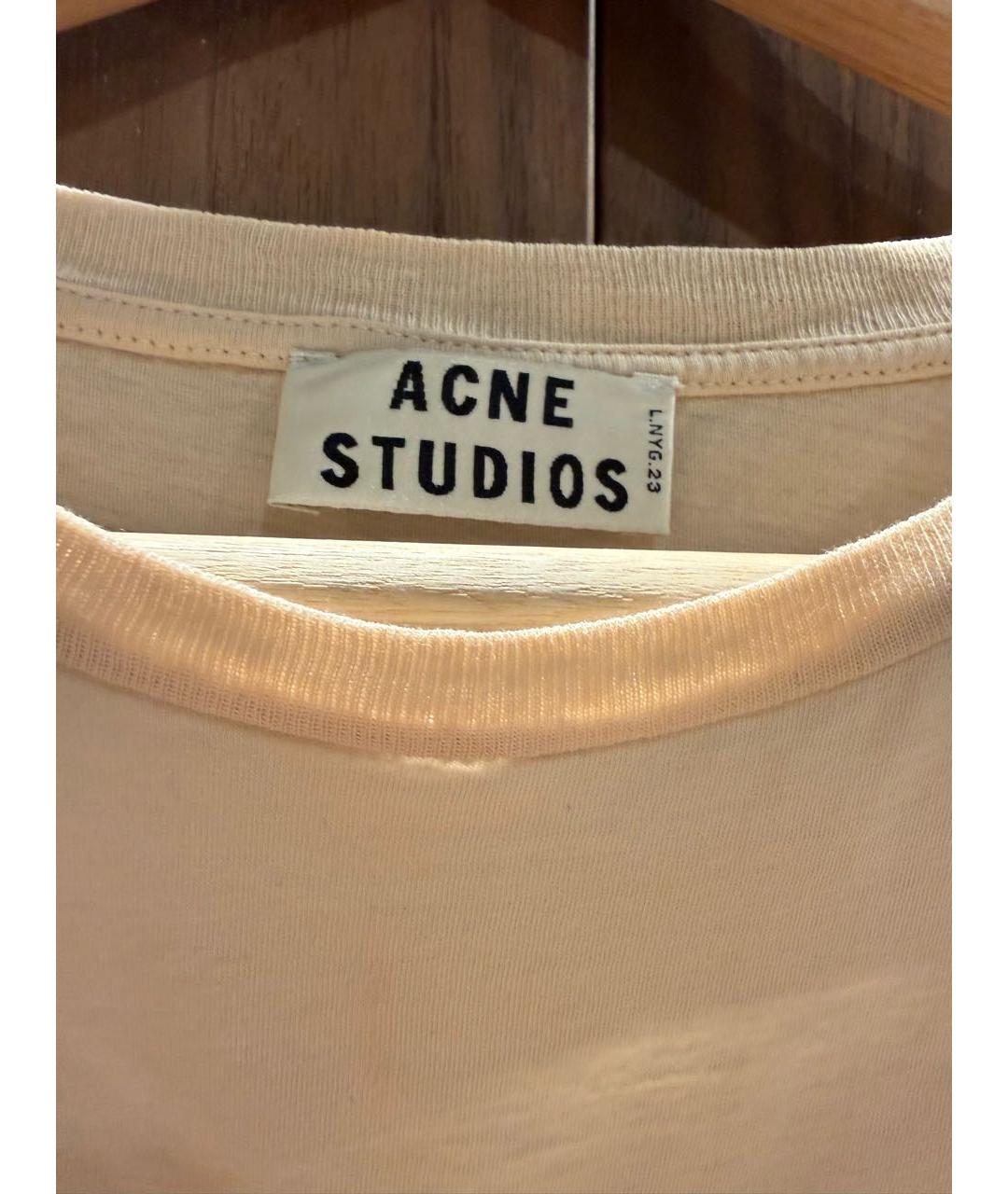 ACNE STUDIOS Бежевая хлопковая майка, фото 3