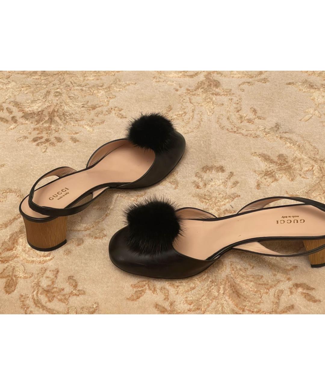 GUCCI Черные кожаные туфли, фото 5