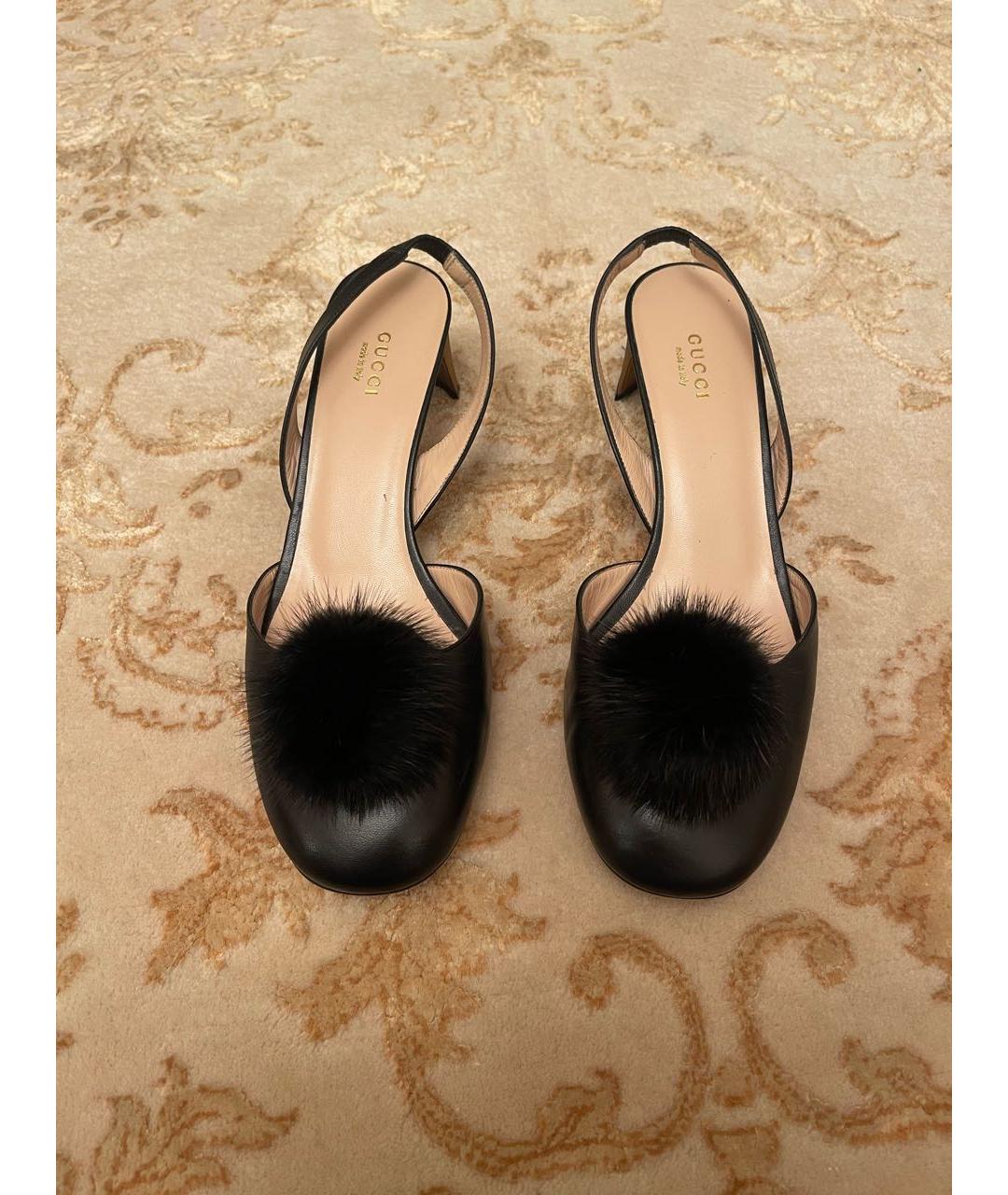 GUCCI Черные кожаные туфли, фото 2