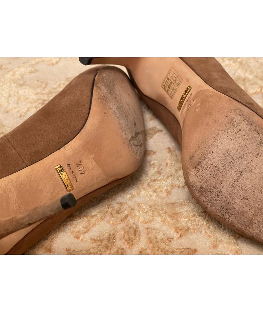 GUCCI Горчичные замшевые туфли, фото 7