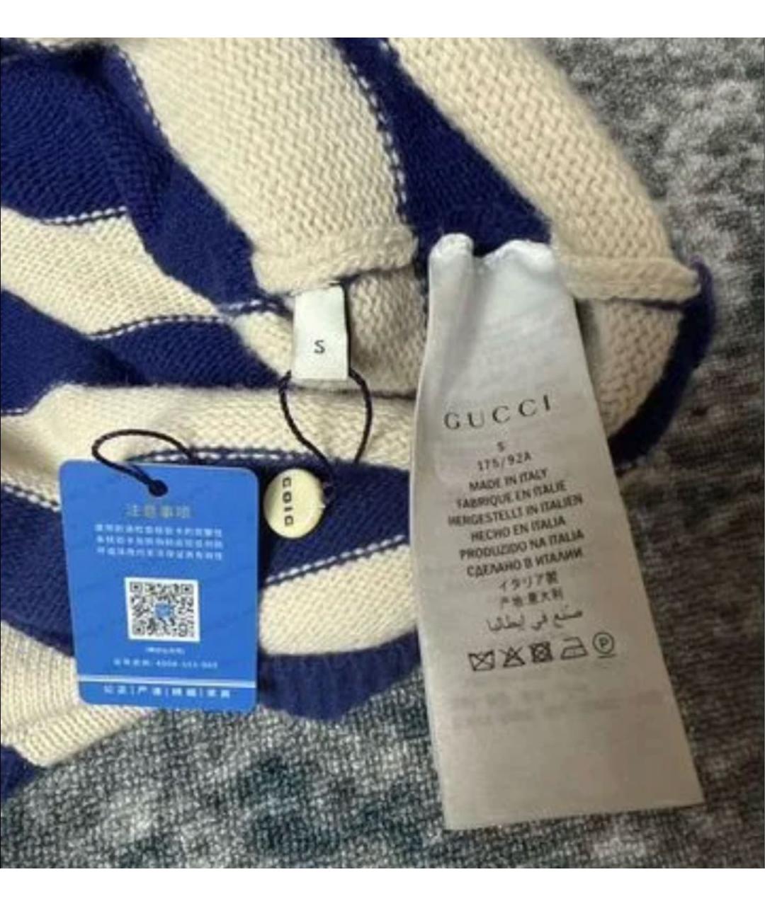 GUCCI Белый шерстяной джемпер / свитер, фото 5