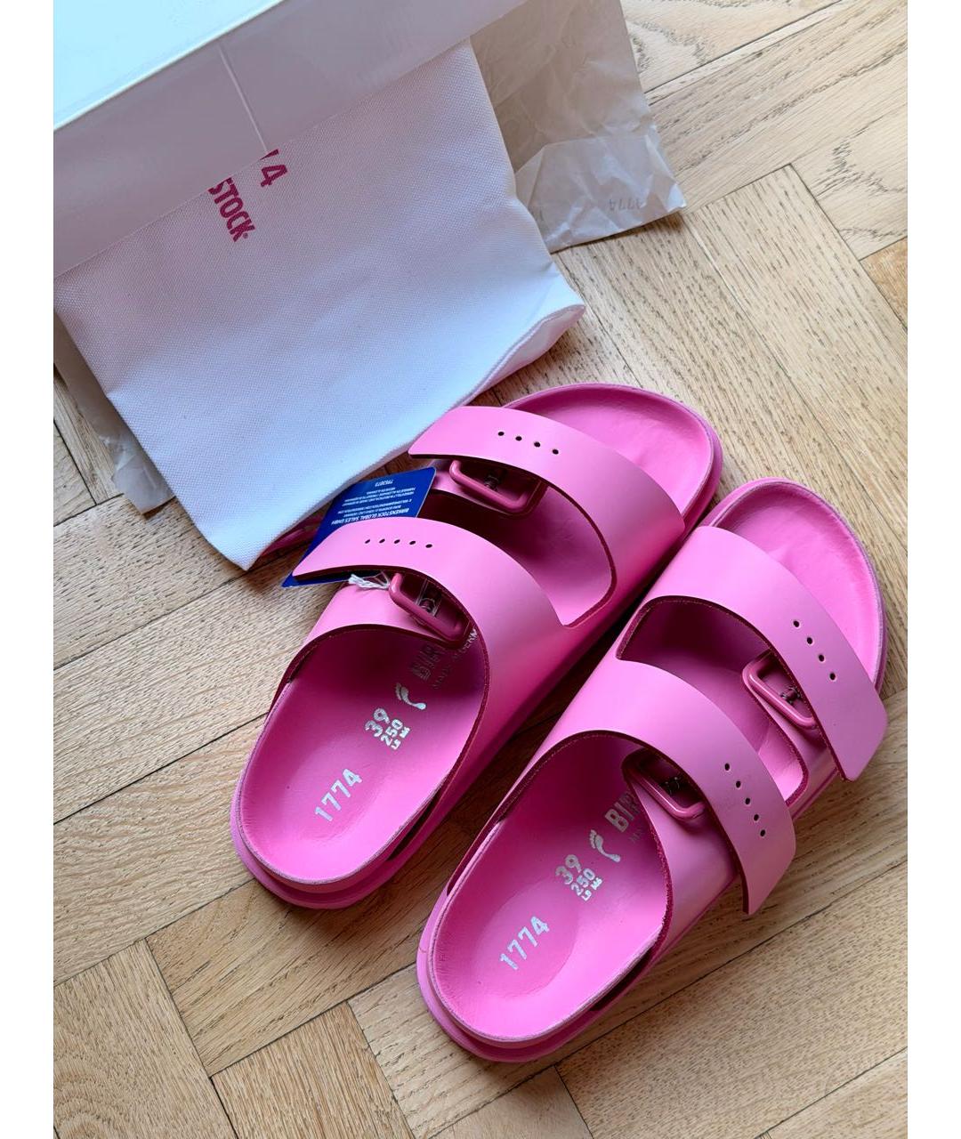 BIRKENSTOCK Розовые кожаные сандалии, фото 6