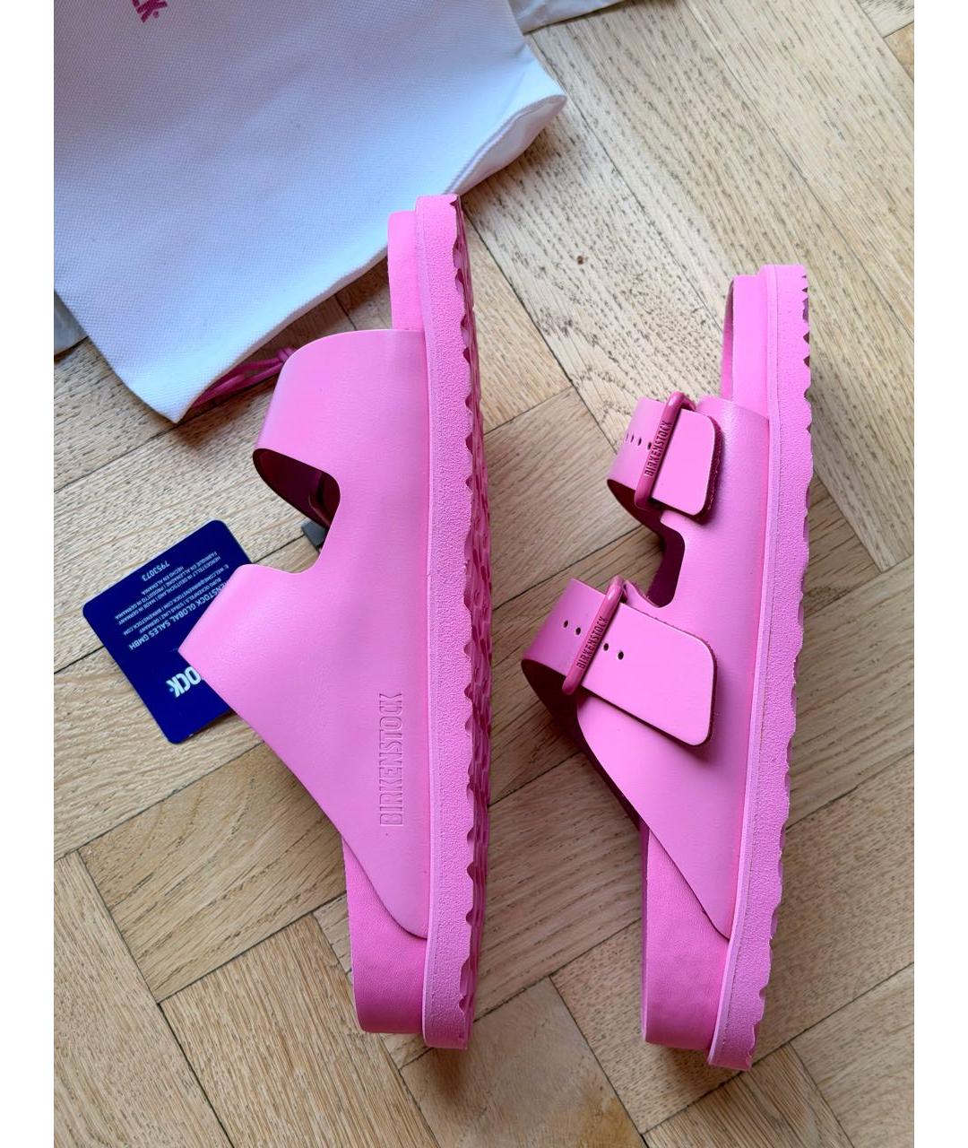 BIRKENSTOCK Розовые кожаные сандалии, фото 7