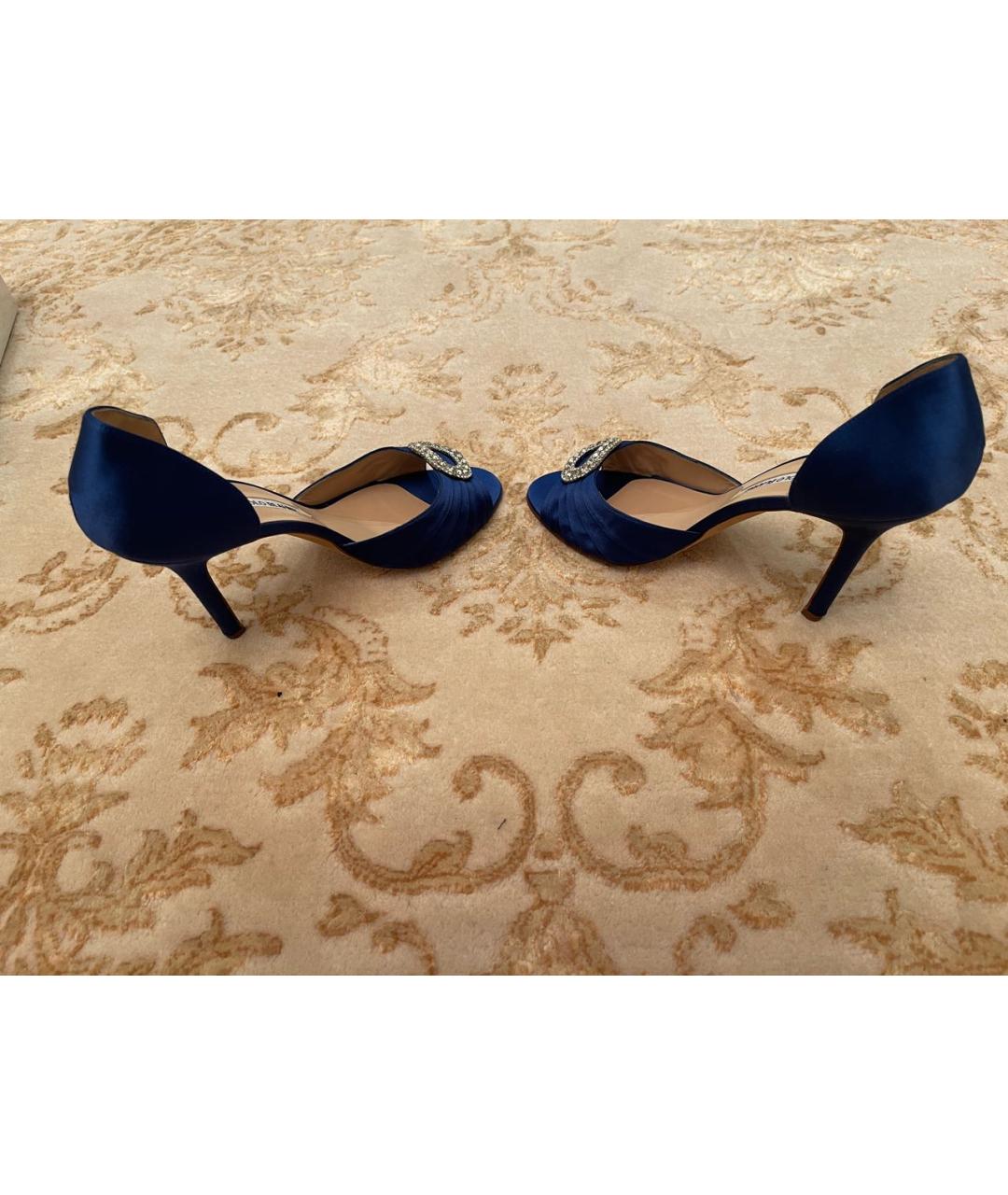 MANOLO BLAHNIK Синие бархатные туфли, фото 3
