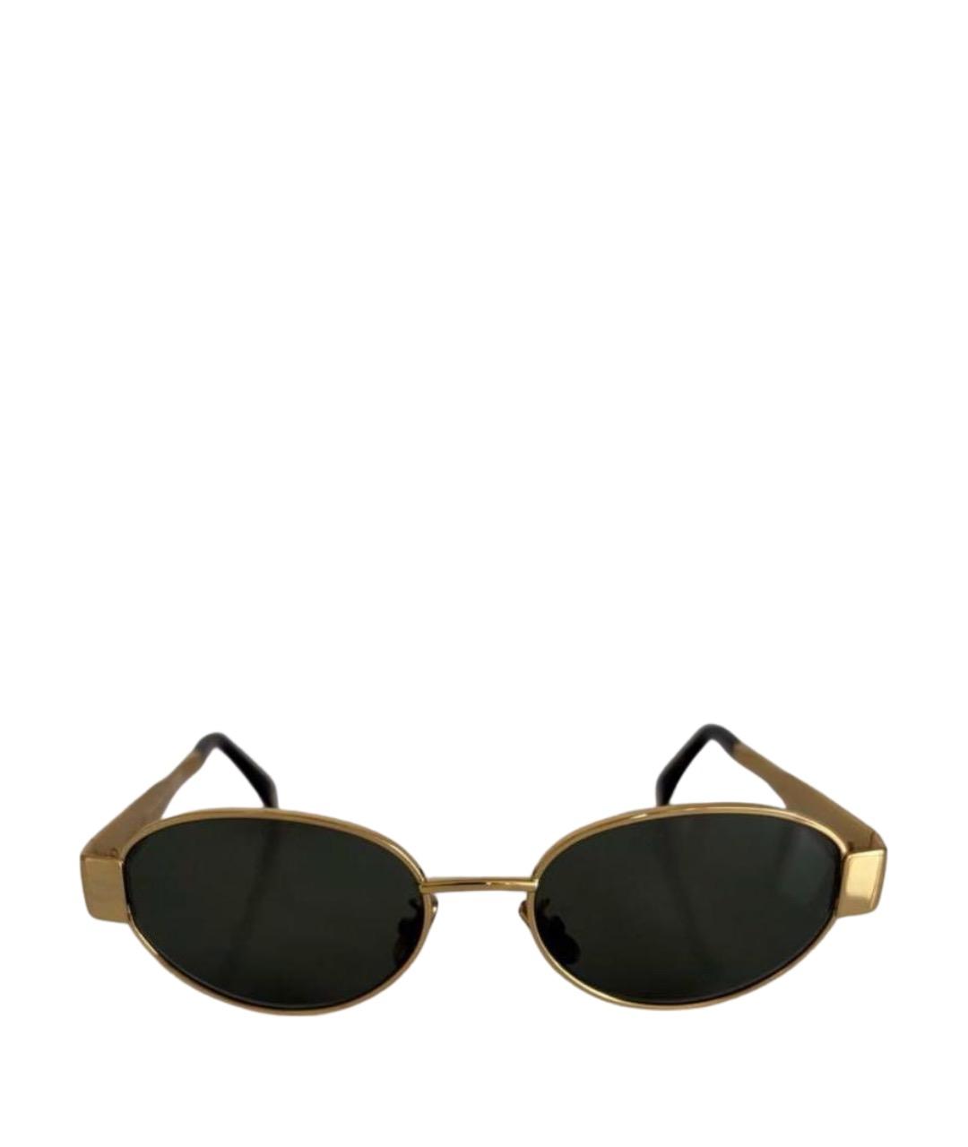 CELINE Золотые металлические солнцезащитные очки, фото 1