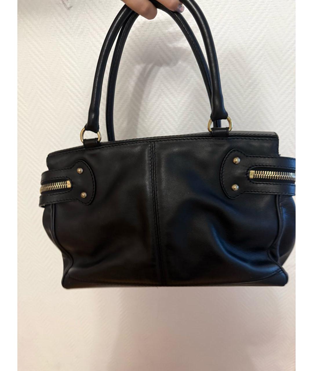 MAX MARA Черная кожаная сумка с короткими ручками, фото 3