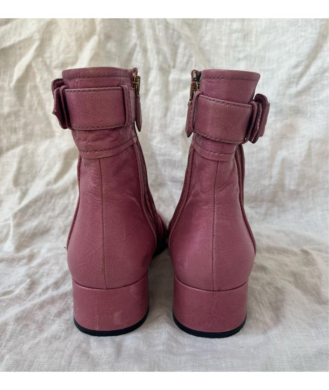 PRADA Розовые кожаные полусапоги, фото 5