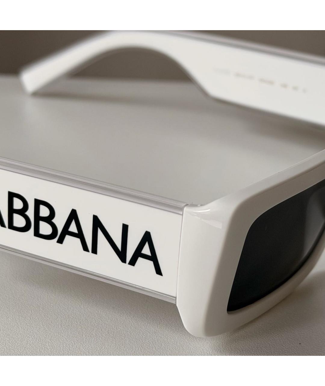 DOLCE&GABBANA Белые пластиковые солнцезащитные очки, фото 3