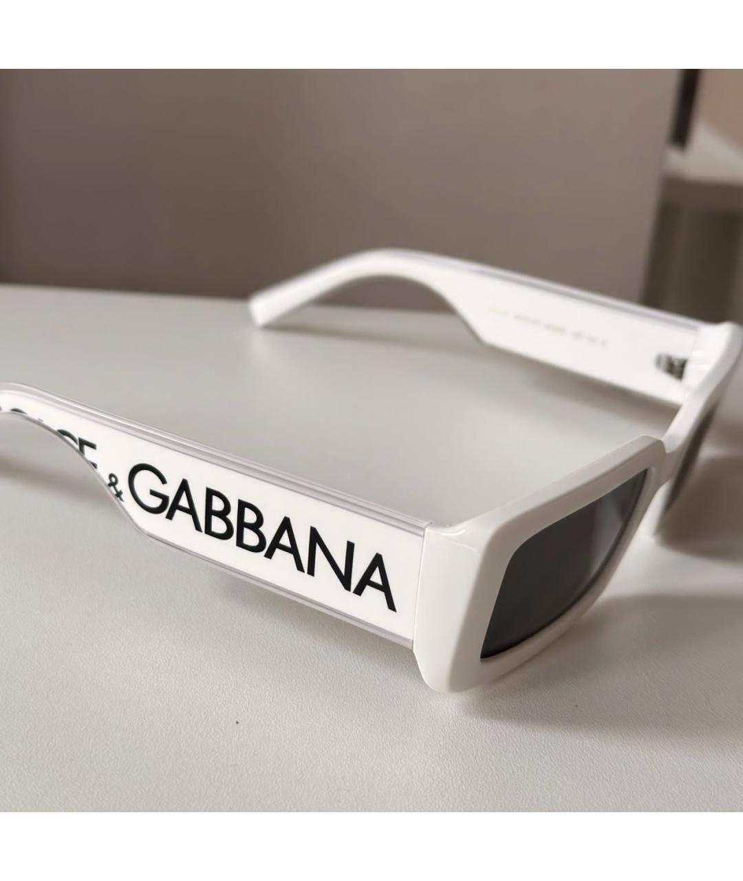 DOLCE&GABBANA Белые пластиковые солнцезащитные очки, фото 2
