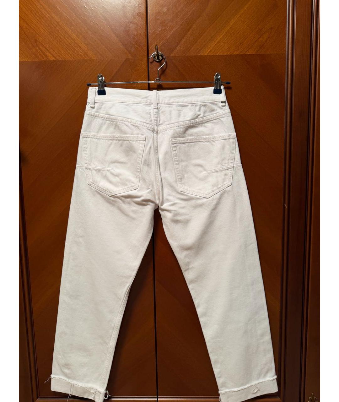 CHRISTIAN DIOR Белые хлопковые прямые джинсы, фото 2