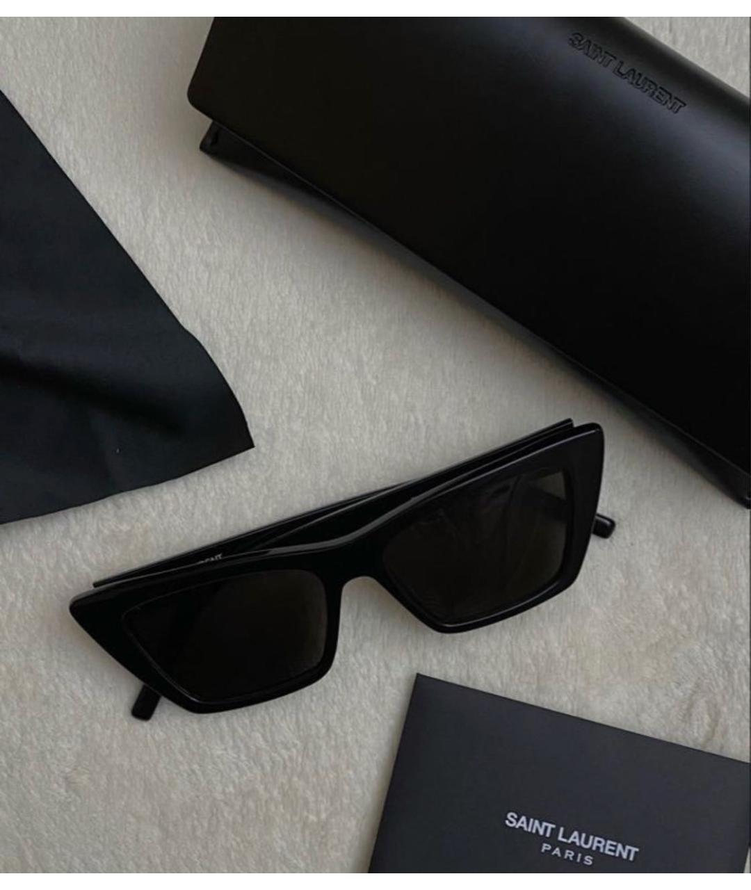 SAINT LAURENT Черные пластиковые солнцезащитные очки, фото 6