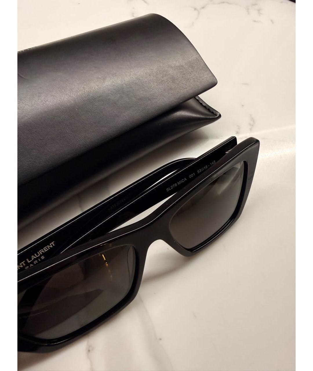 SAINT LAURENT Черные пластиковые солнцезащитные очки, фото 3