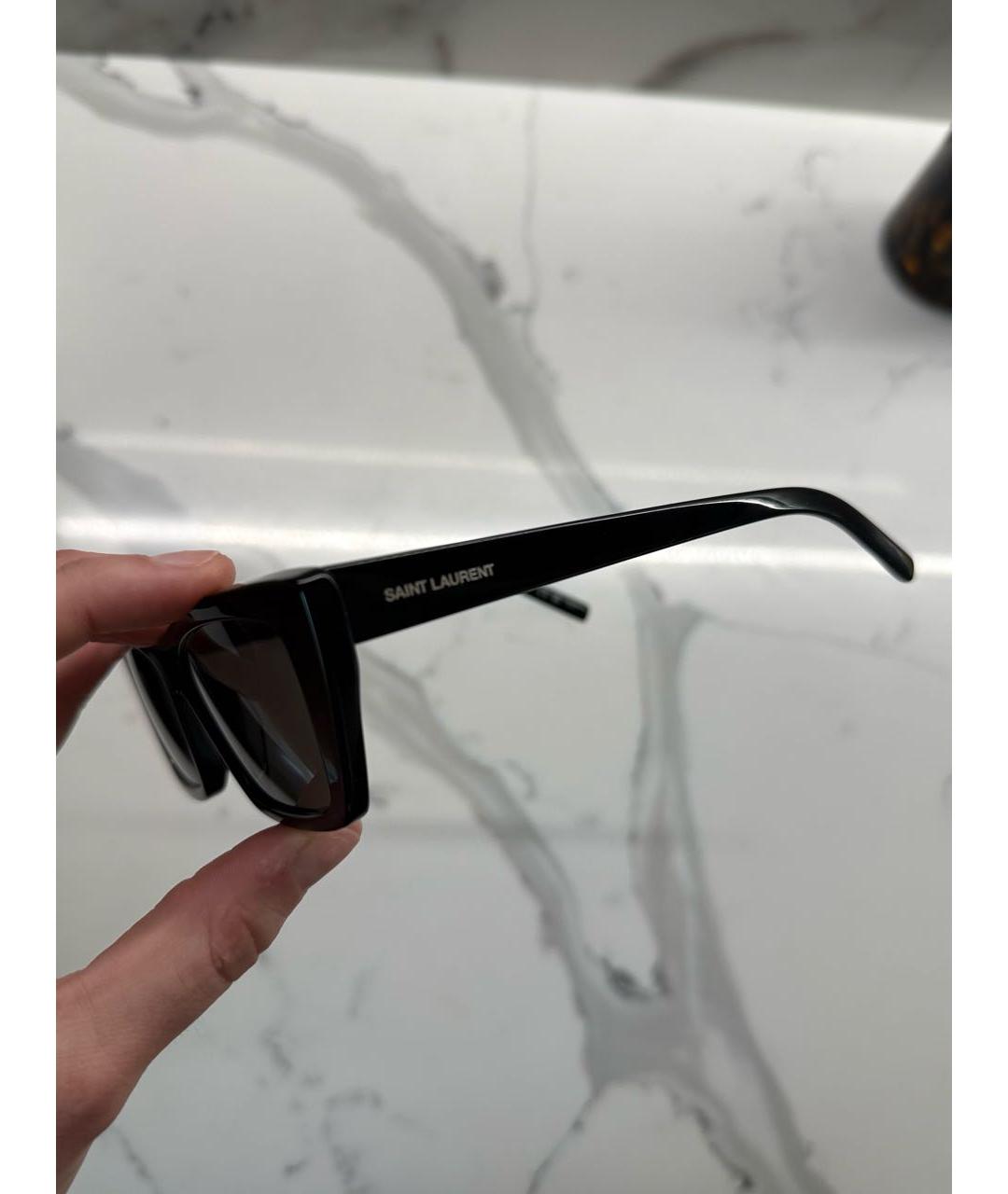 SAINT LAURENT Черные пластиковые солнцезащитные очки, фото 2